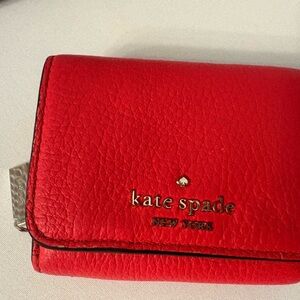 Kate Spade Bold Red Tri-Fold Wallet